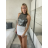 Top croptop třpytivý na ramínka dámské BEATA (S/M/L ONE SIZE) ITALSKÁ MÓDA IMPSH246528/DUR S/M/L Černá