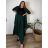 Cardigan letný 3/4 dlhý rukáv dámsky nadrozmer VESUNA (48/50/52 ONE SIZE) TALIANSKA MÓDA IM425415/DUR  zelená khaki