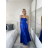 Šaty dlouhé elegantní na ramínka dámské (S/M ONE SIZE) ITALSKá MODA IM323013/DU   vínová   S/M