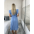 Šaty letní mušelín krátký rukáv dámské RITA (S/M/L ONE SIZE) ITALSKÁ MÓDA IMWB25886/DUR S/M/L bílá