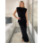Souprava elegantní tričko bez rukávu a kalhoty dlouhé dámské LUCY (S/M/L ONE SIZE) ITALSKÁ MÓDA IMWAC251491/DU S/M/L Černá