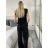 Souprava elegantní tričko bez rukávu a kalhoty dlouhé dámské LUCY (S/M/L ONE SIZE) ITALSKÁ MÓDA IMWAC251491/DU S/M/L Černá