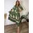 Šaty elegantné letné 3/4 dlhý rukáv dámske nadrozměr LUDMILA (50/52/54 ONE SIZE) TALIANSKA MÓDA IMPLI243735/DUR 50/52/54 zelená khaki