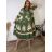 Šaty elegantné letné 3/4 dlhý rukáv dámske nadrozměr LUDMILA (50/52/54 ONE SIZE) TALIANSKA MÓDA IMPLI243735/DUR 50/52/54 zelená khaki