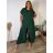 Komplet elegantní krátký rukáv dámské nadrozměr JASMINA (50/52/54 ONE SIZE) ITALSKÁ MÓDA IM425311/DU hnědá 50/52/54