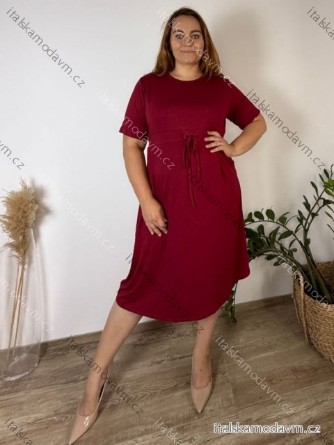 Šaty voľnočasové  krátký rukáv dámske nadrozmer HANAH(46/48/50 ONE SIZE) TALIANSKA MÓDA IM425028