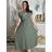 Šaty dlouhé volnočasové letní mušelín krátký rukáv dámské INGE (S/M/L ONE SIZE) ITALSKÁ MÓDA IM425304/DUR S/M/L hnědá