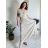 Šaty dlouhé volnočasové letní mušelín krátký rukáv dámské INGE (S/M/L ONE SIZE) ITALSKÁ MÓDA IM425304/DUR S/M/L hnědá