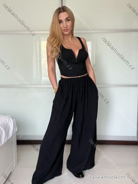 Nohavice dlhé letné dámske ALAIA (S/M/L ONE SIZE) TALIANSKA MÓDA IM425299/DR černá S/M/L