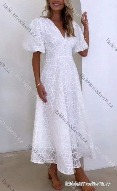 Šaty dlhé letné krátky rukáv dámske (S/M/L ONE SIZE) TALIANSKA MÓDA IMPOC256512