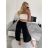 Nohavice dlhé aladinky letné dámske (S/M/L ONE SIZE) TALIANSKA MÓDA IMD24029/DUR zelená khaki S/M/L