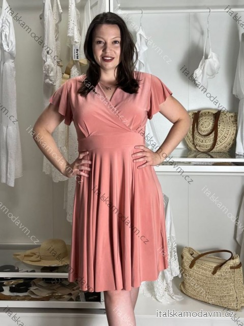 Šaty letní krátký rukáv dámské (S/M ONE SIZE) ITALSKÁ MÓDA IMM23M5471/DU
