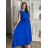 Šaty dlouhé košilové bez rukávu dámské (S/M/L ONE SIZE) ITALSKá MóDA IMC250001/DU -   Černá -   S/M/L