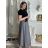 Sukně dlouhá s páskem dámská (S/M/L ONE SIZE) ITALSKÁ MÓDA IM425444/DU -   šedá -   S/M/L