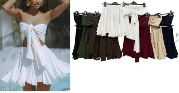Souprava letní top a sukně krátká dámská (S/M/L ONE SIZE) ITALSKÁ MÓDA IMPMD255175