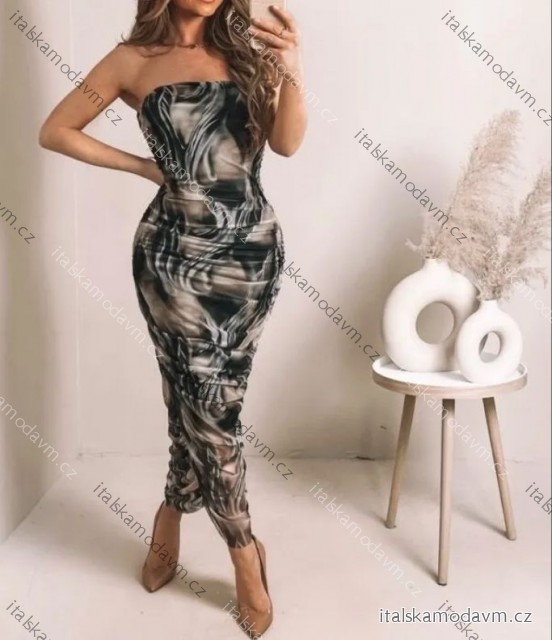 Šaty dlouhé letní carmen přes prsa dámské (S/M/L ONE SIZE) ITALSKÁ MÓDA IMPMD2527553L