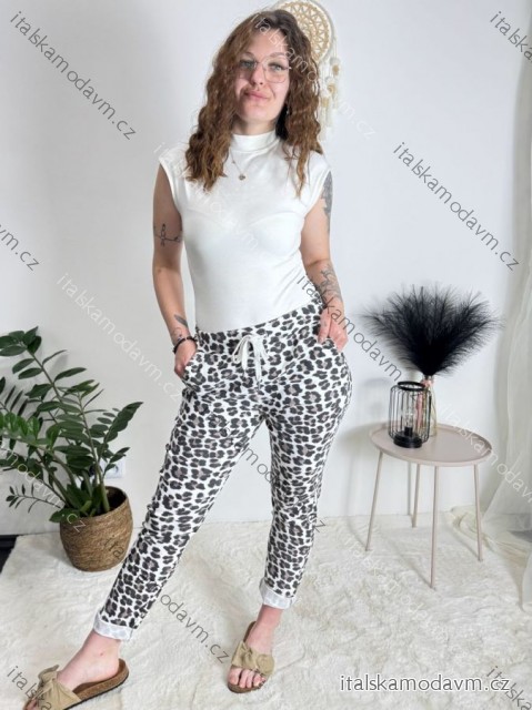 Kalhoty strečové mačkáče dlouhé dámské (S/M/L ONE SIZE) ITALSKÁ MÓDA IMPLI248115B/DR