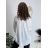 Tunika košilová bavlněná 3/4 dlouhý rukáv dámská (S/M/L ONE SIZE) ITALSKá MODA IM324111/DR bílá S/M/L