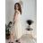 Šaty letní mušelín krátký rukáv dámské RITA (S/M/L ONE SIZE) ITALSKÁ MÓDA IMWB25886/DUR S/M/L bílá