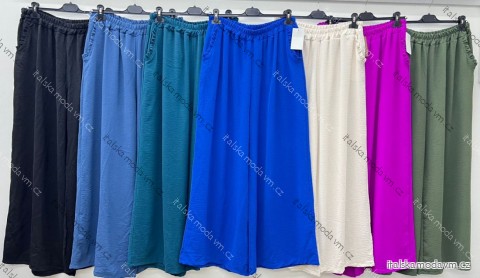 Kalhoty dlouhé letní dámské nadrozměr (46/48/50 ONE SIZE) ITALSKÁ MÓDA IM425430