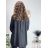 Tunika 3/4 košilová dlouhý rukáv dámská nadrozměr (48/50 ONE SIZE) ITALSKá MODA IM7246236/DUR -   čierna -   46/48/50