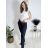 Kalhoty elegantní s páskem dámské (S/M/L ONE SIZE) ITALSKÁ MÓDA IMBM25015/DR vínová S/M/L