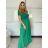 Šaty dlouhé letní krátký rukáv dámské (S/M/L ONE SIZE) ITALSKÁ MÓDA IM425MARIA-M/DU