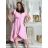 Šaty letní mušelín krátký rukáv dámské RITA (S/M/L ONE SIZE) ITALSKÁ MÓDA IMWB25886/DUR S/M/L bílá