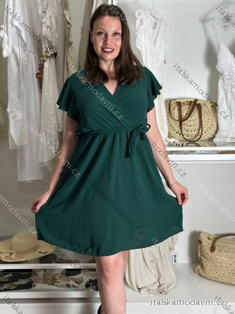 Šaty krátké letní krátký rukáv dámské (S/M/L ONE SIZE) ITALSKÁ MÓDA IMD250003/DU