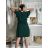 Šaty krátké letní krátký rukáv dámské (S/M/L ONE SIZE) ITALSKÁ MÓDA IMD250003/DU -   zelená smaragdová -   S/M/L