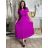 Šaty dlouhé letní skládané krátký rukáv dámské ZUZA (S/M/L ONE SIZE) ITALSKÁ MÓDA 	 IMD251761/DUR S/M/L červená