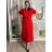 Šaty dlouhé letní skládané krátký rukáv dámské ZUZA (S/M/L ONE SIZE) ITALSKÁ MÓDA 	 IMD251761/DUR S/M/L červená