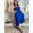 Šaty dlhé letný carmen cez prsia dámske ORISEA (S/M/L ONE SIZE) TALIANSKA MÓDA IM425405/DUR S/M/L modrá kráľovská