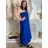 Šaty dlhé letný carmen cez prsia dámske ORISEA (S/M/L ONE SIZE) TALIANSKA MÓDA IM425405/DUR S/M/L modrá kráľovská