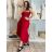 Šaty dlhé letný carmen cez prsia dámske ORISEA (S/M/L ONE SIZE) TALIANSKA MÓDA IM425405/DUR S/M/L červená