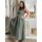 Šaty dlouhé letní na ramínka dámské (S/M/L ONE SIZE) ITALSKÁ MÓDA IMWGS251531/DR -   zelená khaki -   S/M/L