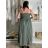 Šaty dlouhé letní na ramínka dámské (S/M/L ONE SIZE) ITALSKÁ MÓDA IMWGS251531/DR -   zelená khaki -   S/M/L