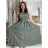 Šaty dlouhé letní na ramínka dámské (S/M/L ONE SIZE) ITALSKÁ MÓDA IMWGS251531/DR -   zelená khaki -   S/M/L