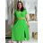 Šaty letné košeľové s opaskom krátky rukáv dámske (S/M/L ONE SIZE) TALIANSKA MóDA IM424486/DR modrá mintova M / L