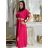 Šaty letné košeľové s opaskom krátky rukáv dámske (S/M/L ONE SIZE) TALIANSKA MóDA IM424486/DR modrá mintova M / L