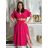 Šaty letné košeľové s opaskom krátky rukáv dámske (S/M/L ONE SIZE) TALIANSKA MóDA IM424486/DR modrá mintova M / L