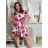 Šaty letní krátký rukáv dámské (S/M/L ONE SIZE) ITALSKÁ MÓDA IMD250004/DU -   červená -   S/M/L