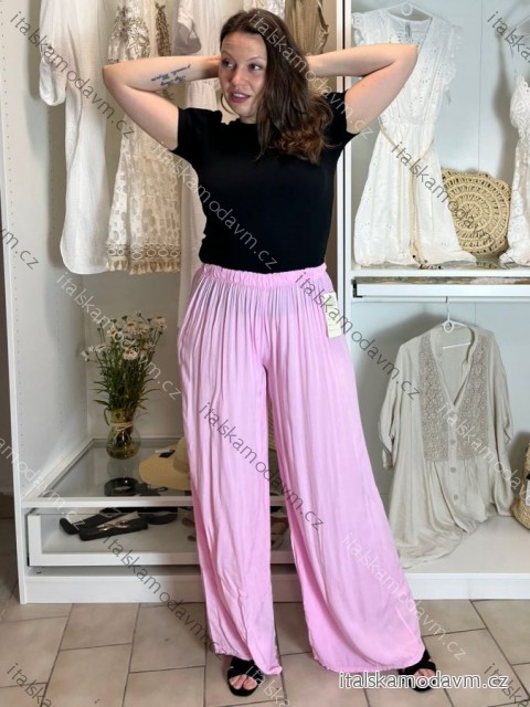 Kalhoty dlouhé oversize dámské GIRA (S/M/L ONE SIZE) ITALSKÁ MÓDA IMWHP25402/DUR S/M/L růžová