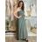 Šaty dlouhé letní na ramínka dámské (S/M/L ONE SIZE) ITALSKÁ MÓDA IMWGS251531/DR -   zelená khaki -   S/M/L