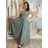 Šaty dlouhé letní na ramínka dámské (S/M/L ONE SIZE) ITALSKÁ MÓDA IMWGS251531/DR -   zelená khaki -   S/M/L