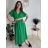 Šaty letné košeľové s opaskom krátky rukáv dámske (S/M/L ONE SIZE) TALIANSKA MóDA IM424486/DR modrá mintova M / L