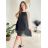 Šaty letní skládané bez rukávu dámské (S/M ONE SIZE) ITALSKÁ MÓDA IMD24058/DR Černá S/M/L