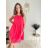 Šaty letní skládané bez rukávu dámské (S/M ONE SIZE) ITALSKÁ MÓDA IMD24058/DR Černá S/M/L