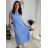 Šaty dlouhé letní mušelín krátký rukáv dámské JULI (S/M/L ONE SIZE) ITALSKÁ MÓDA IMWB25894/DUR černá S/M/L