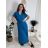 Šaty dlouhé letní skládané krátký rukáv dámské ZUZA (S/M/L ONE SIZE) ITALSKÁ MÓDA 	 IMD251761/DUR S/M/L červená